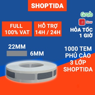 Tem phủ cào in nhiệt Shoptida loại 1000 tem kích thước 22*6mm, sử dụng cho máy in nhiệt Shoptida SP46