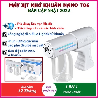 Súng xịt khử khuẩn Nano T06 phiên bản nâng cấp dùng liên tục trên 3h, tặng thêm vòi nối dài, phun sương cực mịn tiết kệm