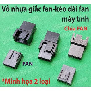 Vỏ nhựa giắc quạt fan, chia fan 3P 4P máy tính(gói)