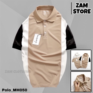 Áo polo thun nam 𝐅𝐑𝐄𝐄𝐒𝐇𝐈𝐏 ngắn tay phối màu ngắn tay, thiết kế cổ bẻ, chất poly cao cấp thoáng mát [MH_050]