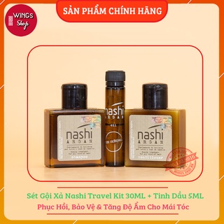 Set gội xả Nashi travel kit 30ML + tinh dầu 5ML | Wings Shop