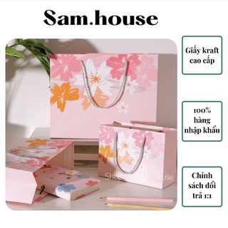 Set 10 túi giấy đựng quà tặng màu hồng hàng cao cấp