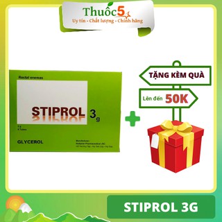 [GIÁ GỐC] STIPROL 3G Gel thụt trực tràng, táo bón hộp 6 gói