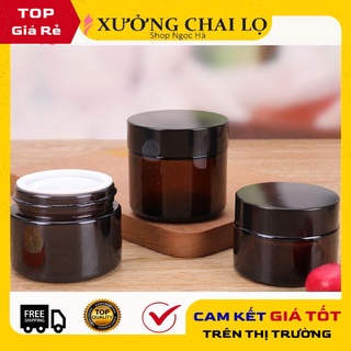 Hũ Chiết Mỹ Phẩm ❤ GIÁ RẺ NHẤT ❤ Hũ Chiết Mỹ Phẩm Thủy Tinh Nâu 10g,15g,20g,30g,50g,100g đựng kem face .