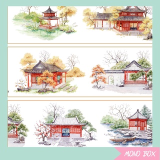 Washi tape chiết cổ trang trang trí sổ đẹp phong cảnh MONO BOX CTZ20