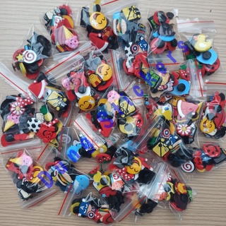 [Set 1 túi 10 cái 2D] Sticker - Jibbitz - Nút gắn dép sục hình 2D