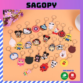 Móc khóa cute cao su silicon hình thú, móc khoá đôi cute hình hoạt hình đáng yêu gấu bông dễ thương giá rẻ