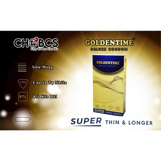 Bao cao su goldentime Siêu kéo dài vô địch với 8% benzocain cùng cao su tự nhiên siêu mỏng Bcs 12 chiếc XMARVEL