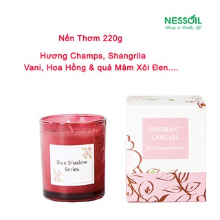 Nến đốt thơm phòng làm bằng sáp đậu nành, 220g, nhiều mùi hương, thời gian đốt 27 - 32 giờ