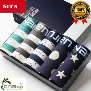 Quần Sịp Đùi Nam - Hộp 5 Boxer Nam Họa Tiết Đẹp - Hãng Najiren