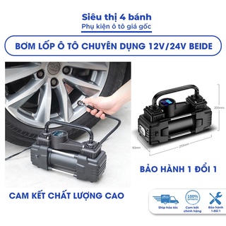Bơm lốp ô tô Beide, máy bơm lốp xe ô tô 12V sử dụng 2 xi lanh, màn hình led tự ngắt tặng kèm bộ vá dùi lốp và đồ nghề