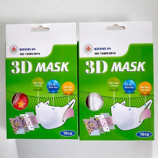 Khẩu trang y tế 3D Mask khánh an hàng công ty chính hãng có dập logo sử dụng công nghệ nhật