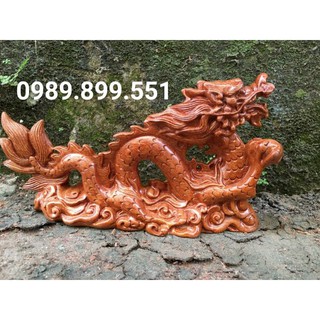 Tượng con rồng gỗ hương dài 25cm