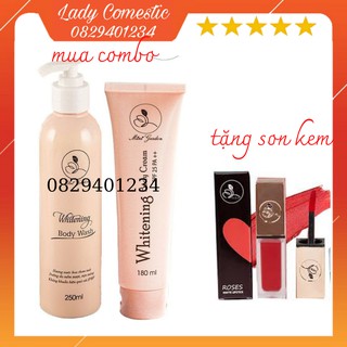 [TẶNG SON KEM] Combo Sữa Tắm &amp; Kem Body Men Bia MiniGarden Dưỡng Da Hiệu Quả Tốt Và Nhanh Hơn