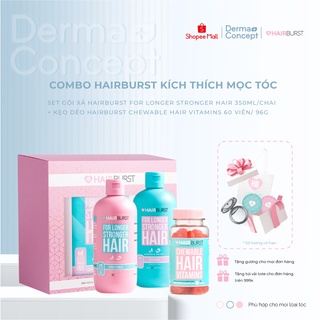 Combo Hairburst Kích Mọc Tóc (Set Gội Xả 350ml/chai + Kẹo Dẻo Vitamins 60 Viên) [NHẬP KHẨU CHÍNH HÃNG 100%]