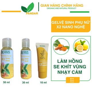 Dung dịch vệ sinh phụ nữ x2 nano nghệ, mẫu du lịch và dùng thử,10ml và 50 ml, Cỏ cây hoa lá, PANDAR