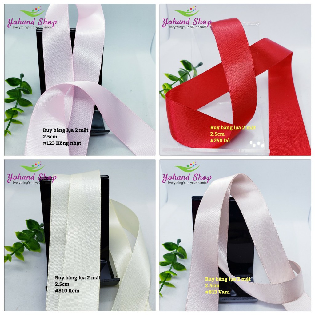 Ruy băng lụa 2 mặt 2.5cm (giá/ 5m)