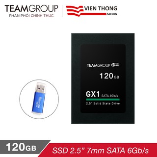 Ổ cứng SSD Team Group GX1 120GB Sata III 7mm 2.5" (Bảo hành 3 năm đổi mới) tặng đầu đọc thẻ - Hãng phân phối chính thức