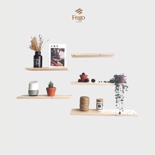 Bộ kệ gỗ treo tường thanh ngang rộng 15cm FEGO/ Giá gắn tường decor trang trí nhà cửa bền đẹp