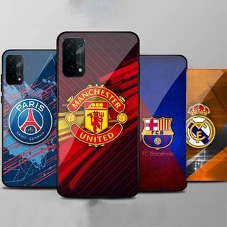 Ốp Lưng OPPO A74, OPPO A74 5G, A95, A54 5G mặt kính cường lực cao cấp In hình Câu Lạc Bộ Bóng Đá