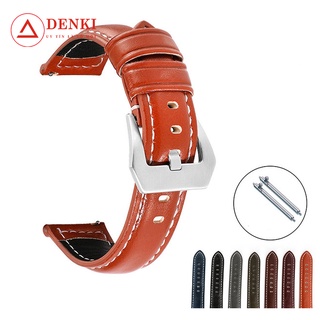 Dây đồng hồ da bò sáp dầu dùng chốt thông minh thay thế cho Casio cao cấp size 18,20,22mm