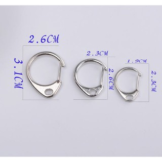 5 móc khóa càng cua chữ C dùng cho chìa khóa, túi xách nhiều size