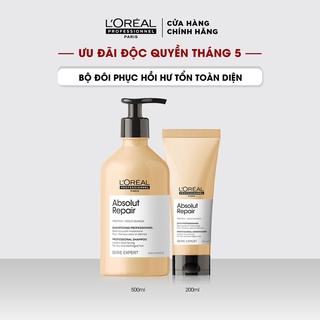 Combo gội xả phục hồi hư tổn toàn diện Serie Expert Absolut Repair Gold