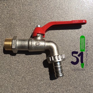 Vòi nước gạt Ý đồng cỡ ren 15 (cỡ ren 21mm) | Vòi máy giặt | Vòi sân vườn