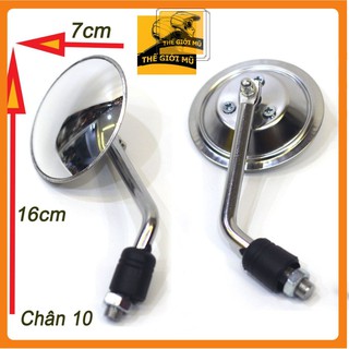 Gương xe máy thời trang tròn, gương chiếu hậu cầu lồi cho Wave, SH, Xe điện