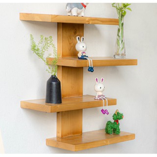 kệ treo tường trang trí kệ đựng đồ  4 thanh ngang kích thước  Dài 60cm x Rộng 15cm x Cao 60cm gỗ thông tự nhiên