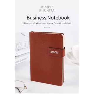 NoteBook Sổ Tay Cao Cấp Da PU Màu Đen, Size A5- 25k/145X210mm, BAOKE/NB1025