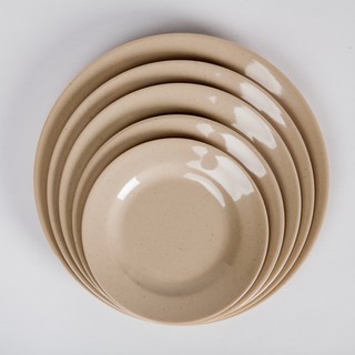 Dĩa Cạn size 20.2cm nhựa Melamine màu Nâu/Đen (DC88)