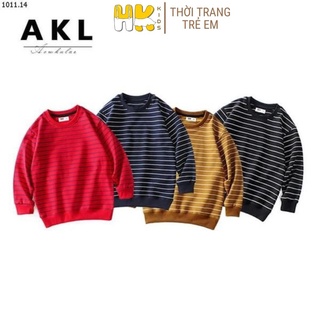 Áo thun dài tay bé trai AKL, hàng cao cấp chất COTTOT mềm mịn, họa tiết kẻ ngang bé từ 4 đến 15 tuổi  - HK KIDS (2980)