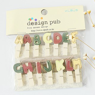 Kẹp gỗ kẹp ảnh mini hình chữ cái ngộ nghĩnh - phụ kiện Handmade