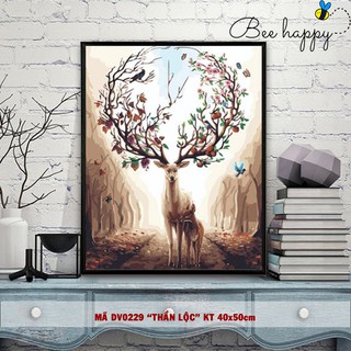 Tranh Sơn Dầu Số Hóa Tuần Lộc BEE HAPPY Tranh Tự Tô Màu Mã DV0229