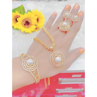 Bộ trang sức mạ vàng 18K cao cấp UHA DB11134300-880 + tặng kèm dây