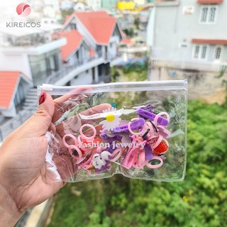 Túi 20 Kẹp Tóc và nhẫn đeo tay cho bé Siêu xinh - Giao Mẫu Ngẫu Nhiên