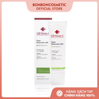 Kem chống nắng Cell Fusion C Xanh Clear Sunscreen 100 SPF 50+ PA+++