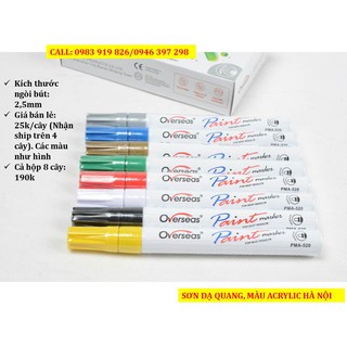 Bút sơn để đánh dấu, ghi chú, vẽ trang trí Oversea loại ngòi 2.5mm đủ màu