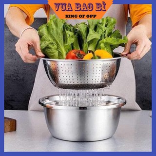 Bộ rộ nạo inox đa năng 3 trong 1, kèm bộ nạo, bát inox trộn rau củ - VUA BAO BÌ