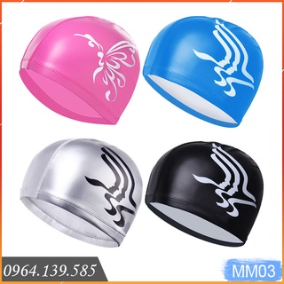 Mũ bơi người lớn và trẻ em lớn, chất liệu da PU chống nước, co giãn tốt, ôm đầu gọn gàng bảo vệ tóc | MM03