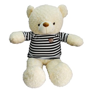 [CHUYÊN SỈ GIÁ SỐC]  GẤU BÔNG TEDDY CAO CẤP ÁO THUN KHỔ VẢI 1M DÀI 80CM (Màu Kem) [ DIABRAND ]