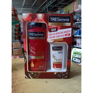 Dầu gội TRESeme' Keratin Smooth 650g tặng dầu xả 140g cao cấp.