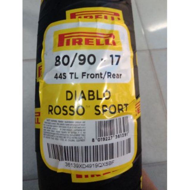 Vỏ pirelli rosso80/90-17