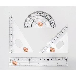 Bộ eke thước kẻ heo hồng in hình màu EKNI23 bộ eke cute bộ eke dễ thương
