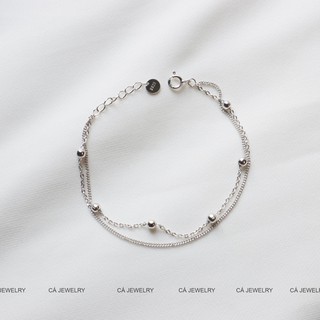 Vòng tay nữ lắc tay nữ bạc s925 những hạt tròn dây kép basic Cá jewelry LTB3