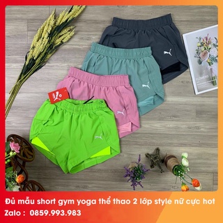 Quần Short Tập Gym Yoga 2 Lớp Nữ Siêu Đẹp Mẫu Mới Nhất SP09