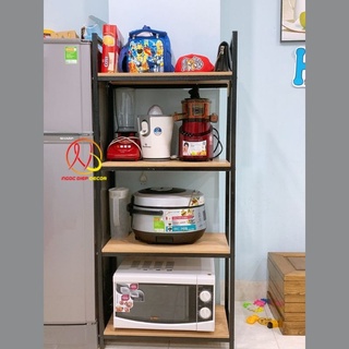 Kệ để lò vi sóng 4-5 tầng lắp ráp tiện lợi, khung sắt sơn tĩnh điện, mặt gỗ chống nước sang trọng, sâu 30-40 dài 30-40cm
