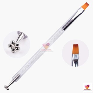 Cọ 2 đầu – bản ngang – nam châm hoa - cán xoàn cao cấp