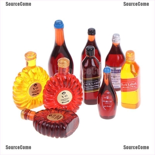 Set 10 Chai Rượu Whisky Mini Tỉ Lệ 1: 12 Dùng Để Trang Trí Nhà Búp Bê